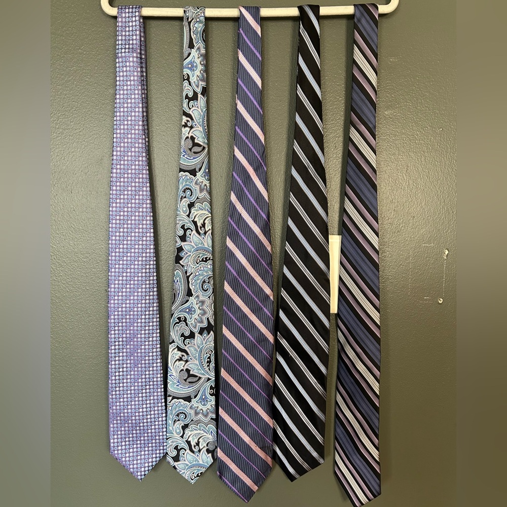 Lot of Five (5) Men’s Neck Ties Assorted Brands